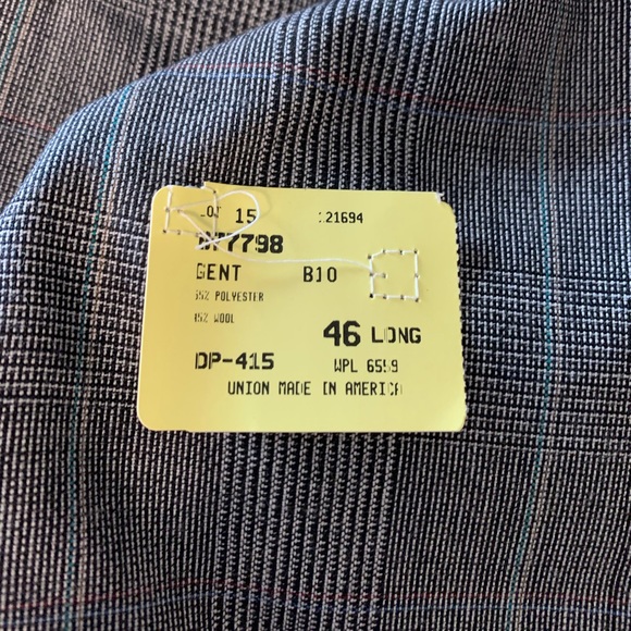 NWT Damiani Blazer Sport Jacket Coat Dark Charcoal Grey Lined Size 46 Long - Picture 3 of 5